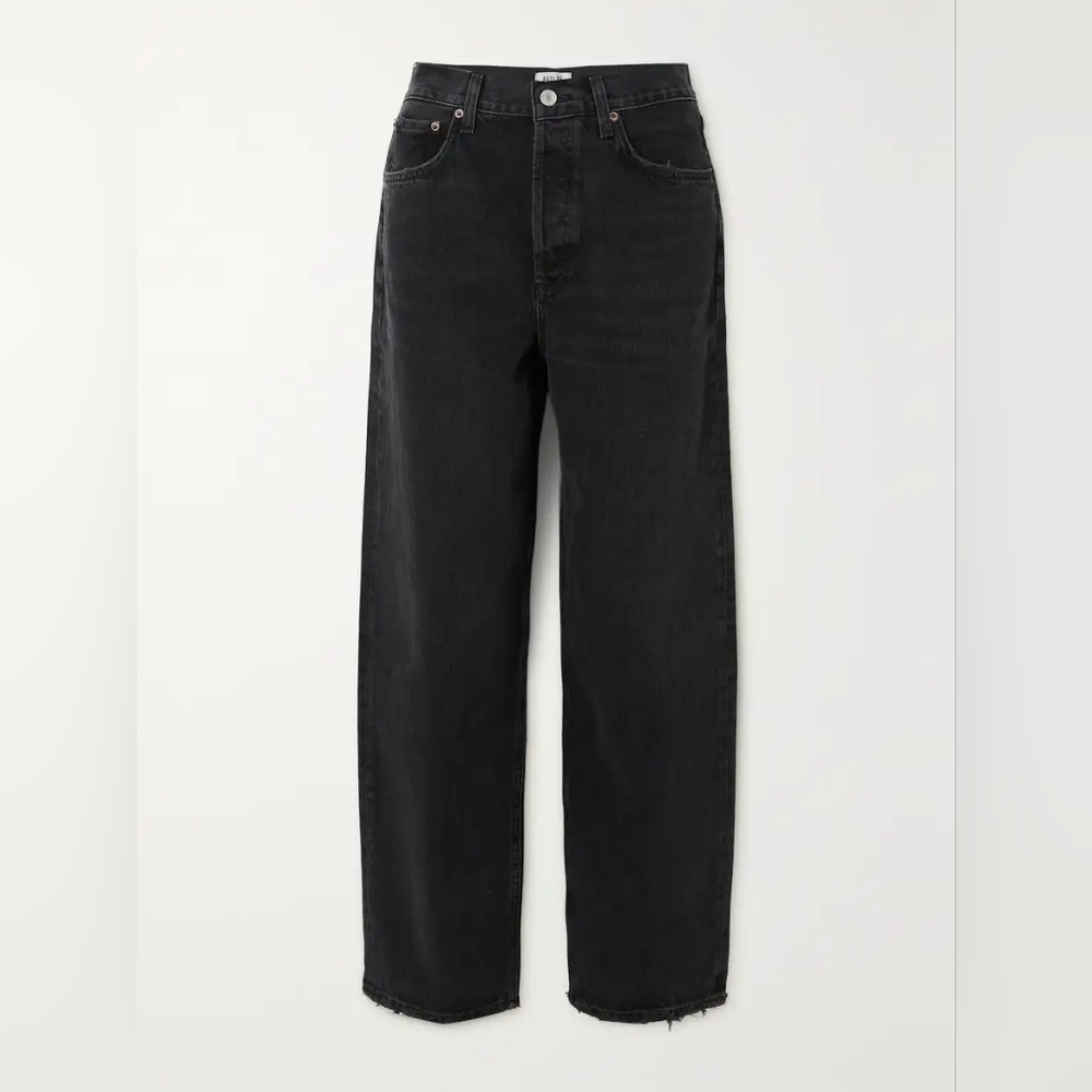Agolde Dara Black Mid-Rise Wide Leg Jeans SIZE 28